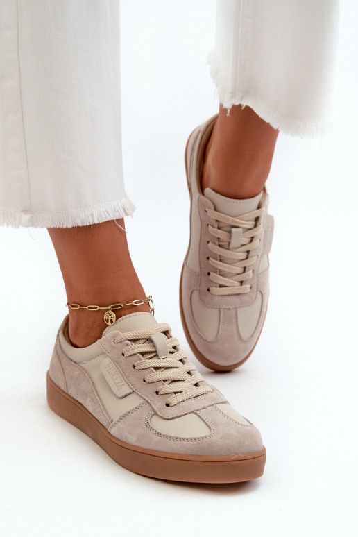 Kožené zo semišu Tenisky model obuvi Dámske Vinceza 7933 sivá