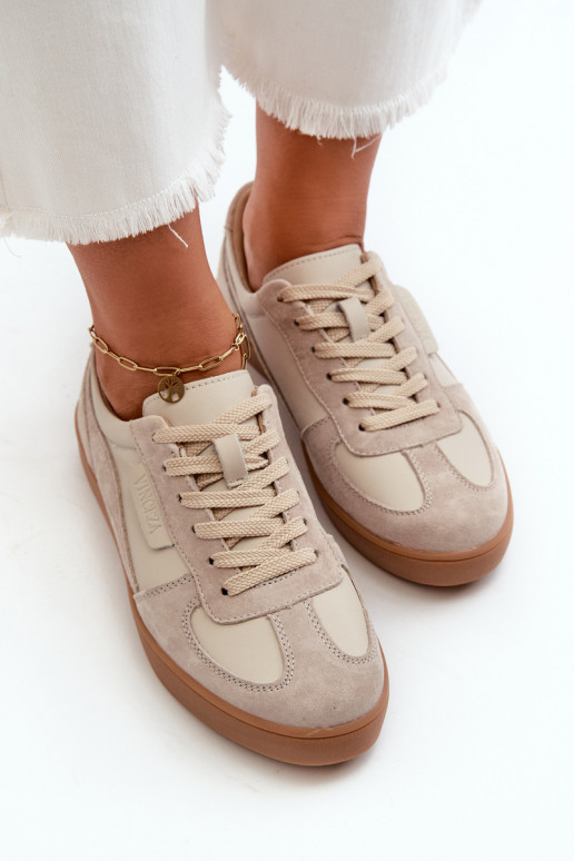 Kožené zo semišu Tenisky model obuvi Dámske Vinceza 7933 sivá