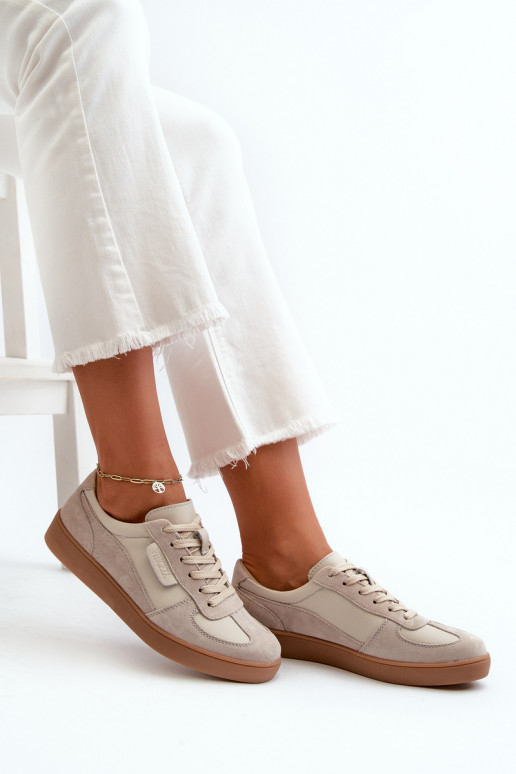 Kožené zo semišu Tenisky model obuvi Dámske Vinceza 7933 sivá