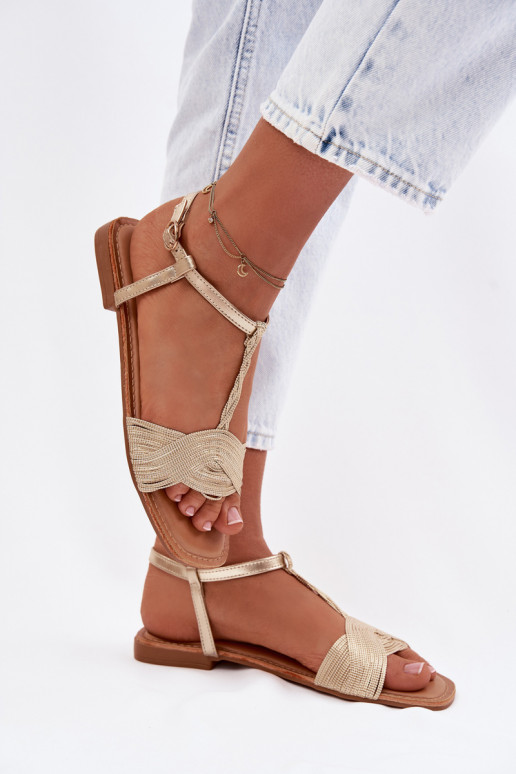 Sandále pre ženy zlatej farby Nexora