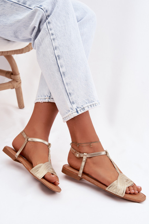 Sandále pre ženy zlatej farby Nexora