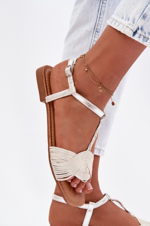 Sandále pre ženy strieborná farba Nexora