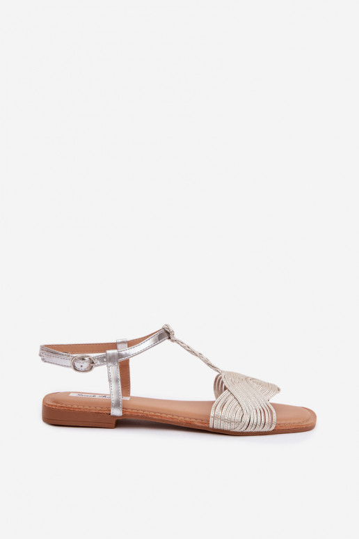 Sandále pre ženy strieborná farba Nexora