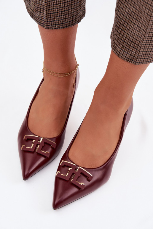 štekle Topánky s ozdobami Eko Kožené bordová Fivara