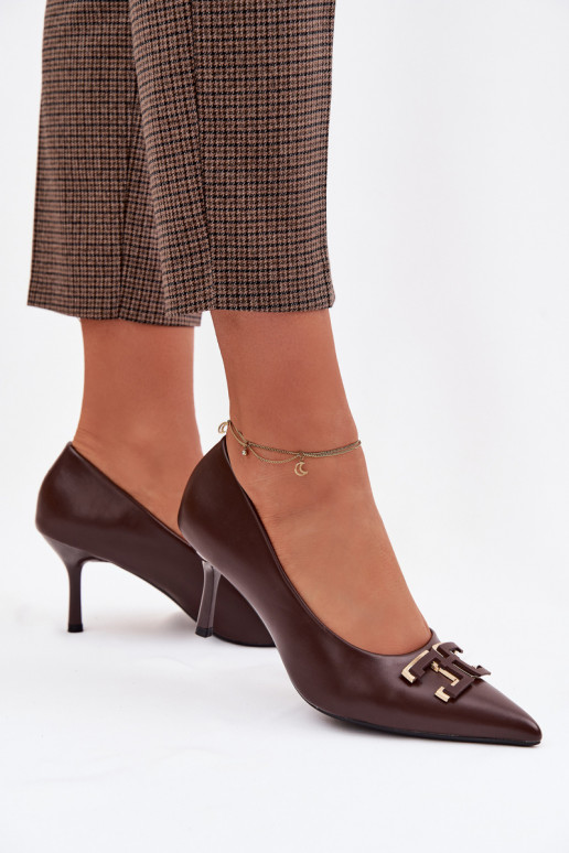 štekle Topánky s ozdobami Eko Kožené CzekoladoIne Fivara