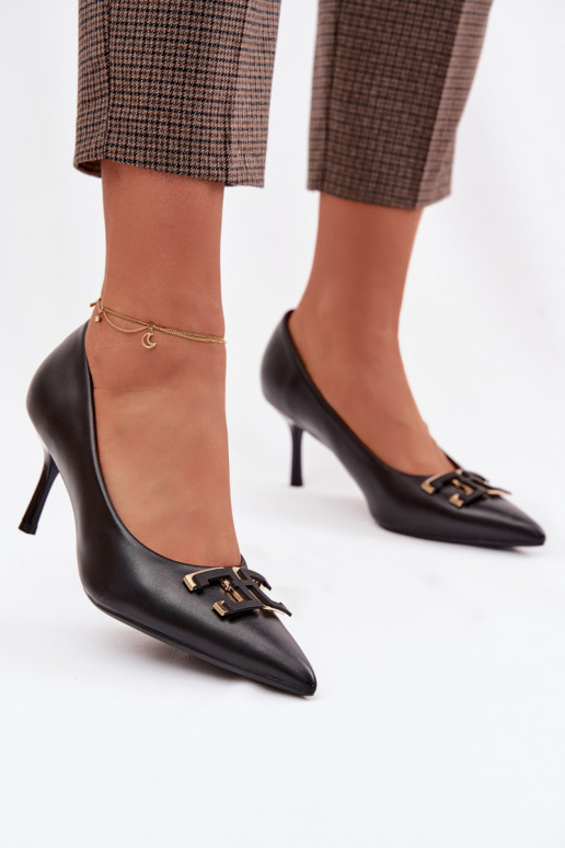 štekle Topánky s ozdobami Eko Kožené čierna Fivara