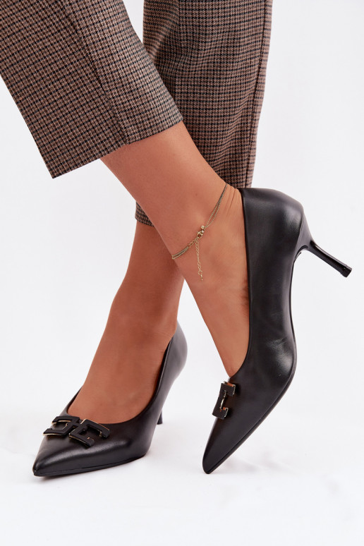 štekle Topánky s ozdobami Eko Kožené čierna Fivara