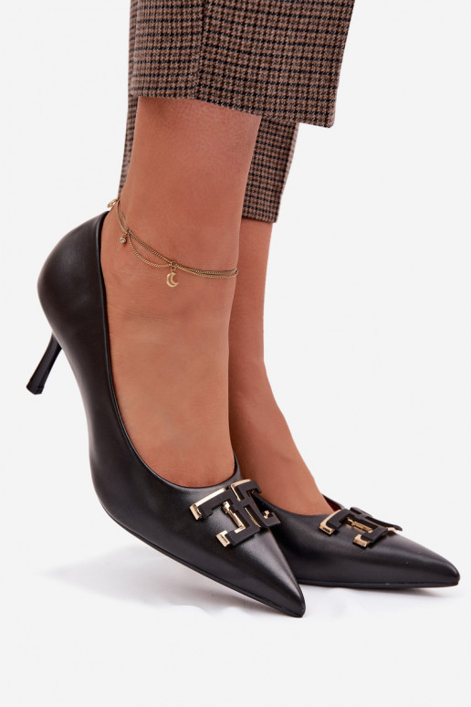 štekle Topánky s ozdobami Eko Kožené čierna Fivara