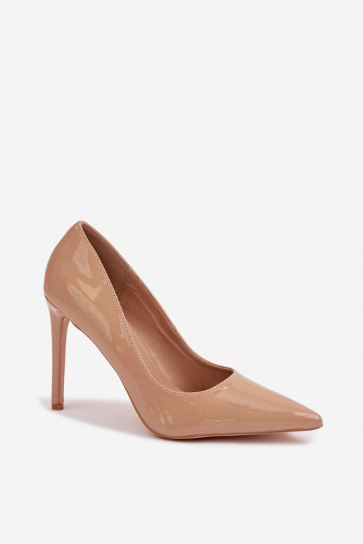 s lakovým efektom štekle z eko kože béžová Jonira