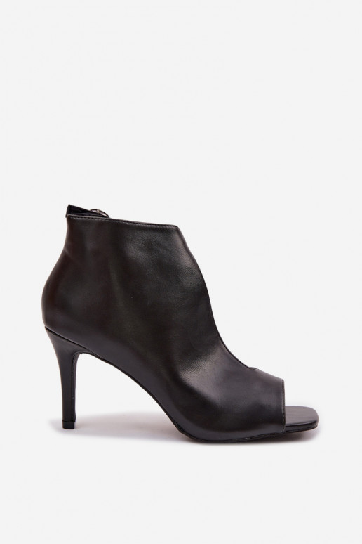 Dámske sandále s tenkými podpätkami čierna Helira