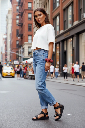 Ľahké papuče Sandále na platforme Big Star FF274A349 čiernej farby