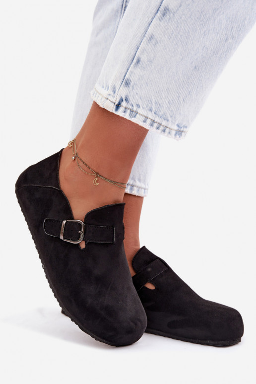 topánky Dámske z eko semišuoIne s prackami čierna Ismora