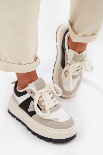 Tenisky model obuvi Dámske s platformou sivá Florinda