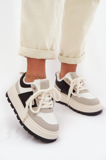 Tenisky model obuvi Dámske s platformou sivá Florinda 2