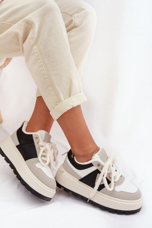 Tenisky model obuvi Dámske s platformou sivá Florinda