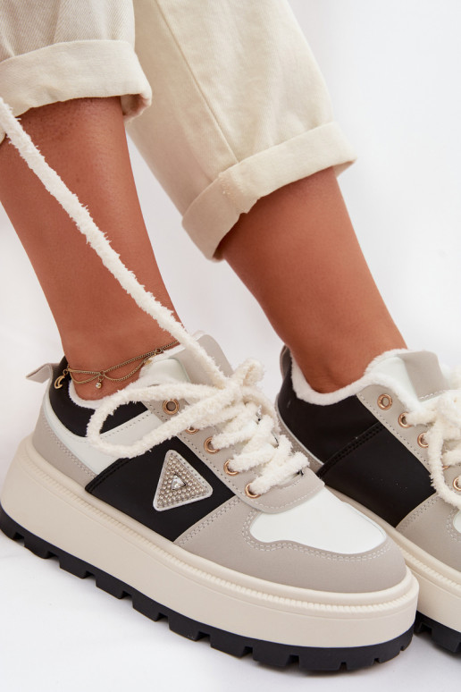 Tenisky model obuvi Dámske s platformou sivá Florinda