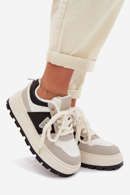 Tenisky model obuvi Dámske s platformou sivá Florinda