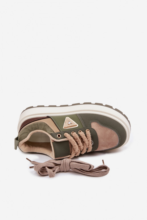 Tenisky model obuvi Dámske s platformou zelená farba Florinda