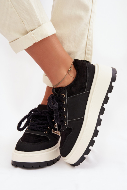 Tenisky model obuvi Dámske s platformou čierna Florinda