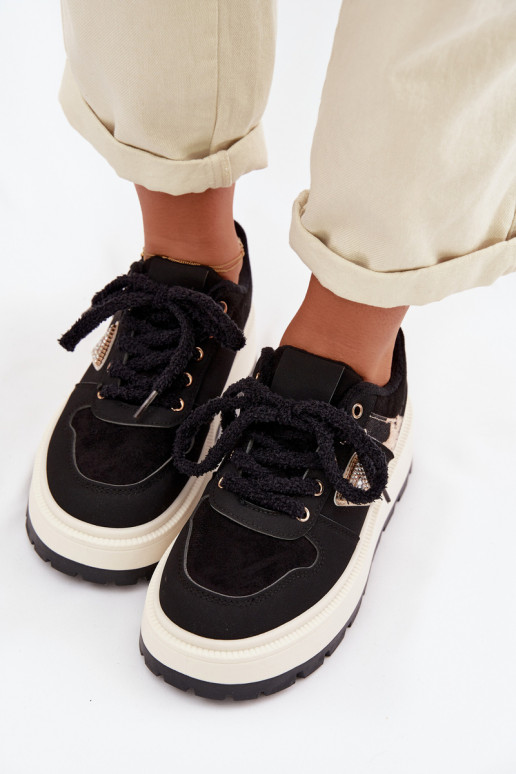 Tenisky model obuvi Dámske s platformou čierna Florinda