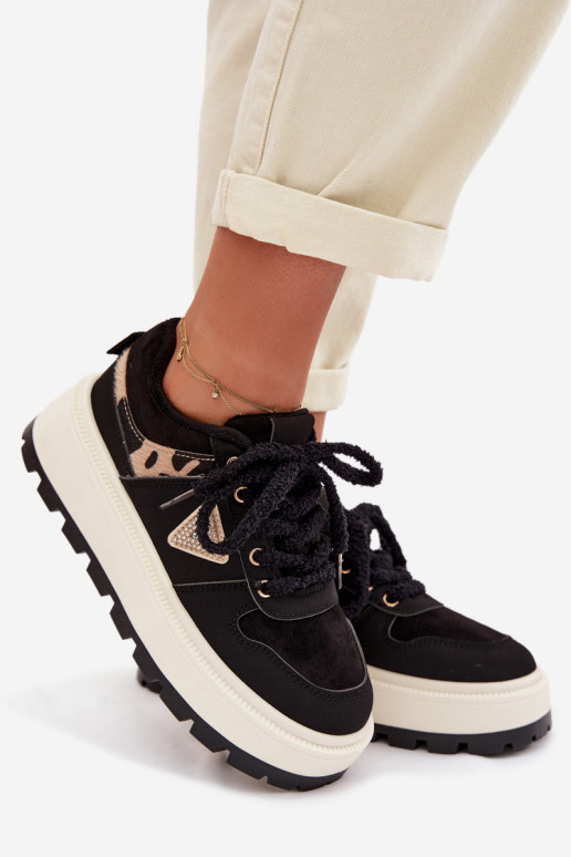 Tenisky model obuvi Dámske s platformou čierna Florinda