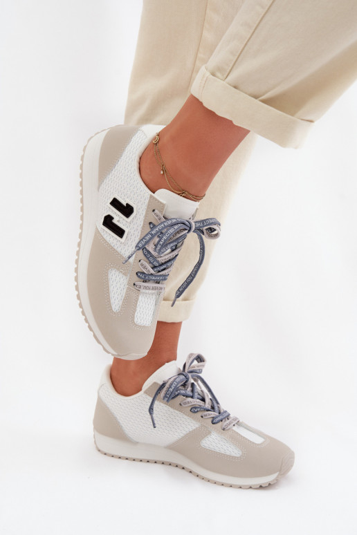 Tenisky model obuvi Dámske S Ornatem Šnurovaniem sivá Henira