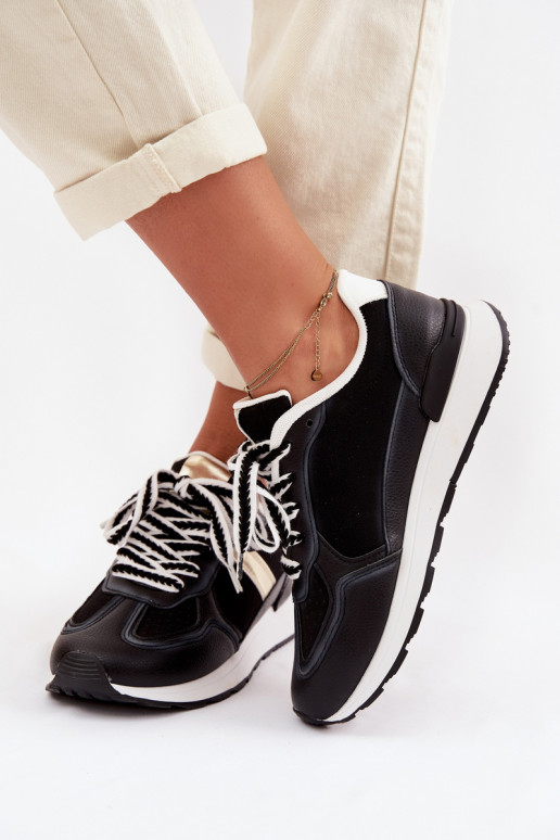 Tenisky model obuvi Dámske z eko kože čierna Kelira