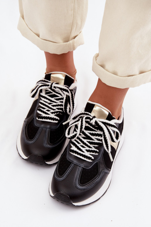 Tenisky model obuvi Dámske z eko kože čierna Kelira