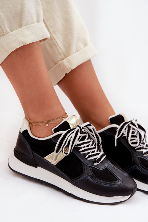 Tenisky model obuvi Dámske z eko kože čierna Kelira