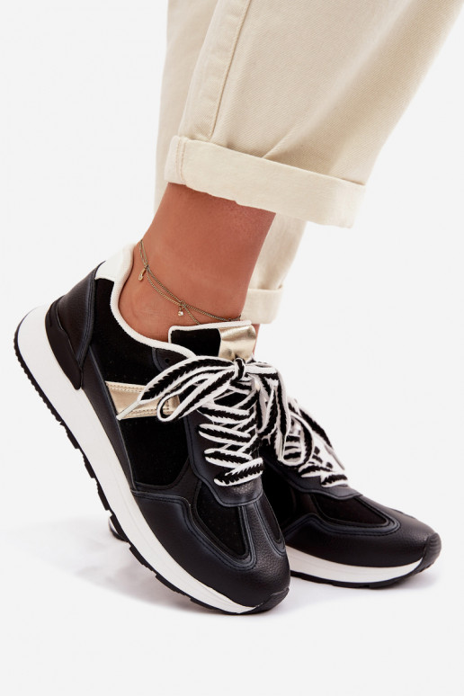 Tenisky model obuvi Dámske z eko kože čierna Kelira