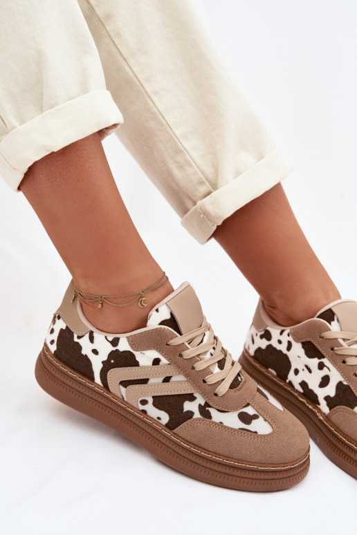 Tenisky model obuvi Dámske s platformou IN Łaty béžová Denissa