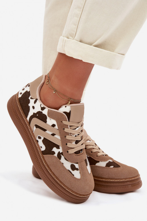 Tenisky model obuvi Dámske s platformou IN Łaty béžová Denissa