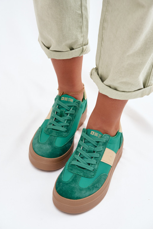 zo semišu Tenisky model obuvi Dámske Big Star TT274163 zelená farba