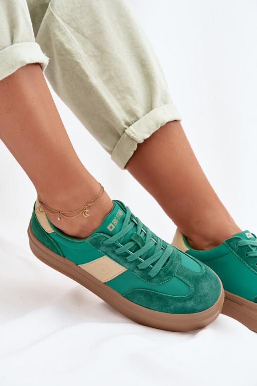 zo semišu Tenisky model obuvi Dámske Big Star TT274163 zelená farba