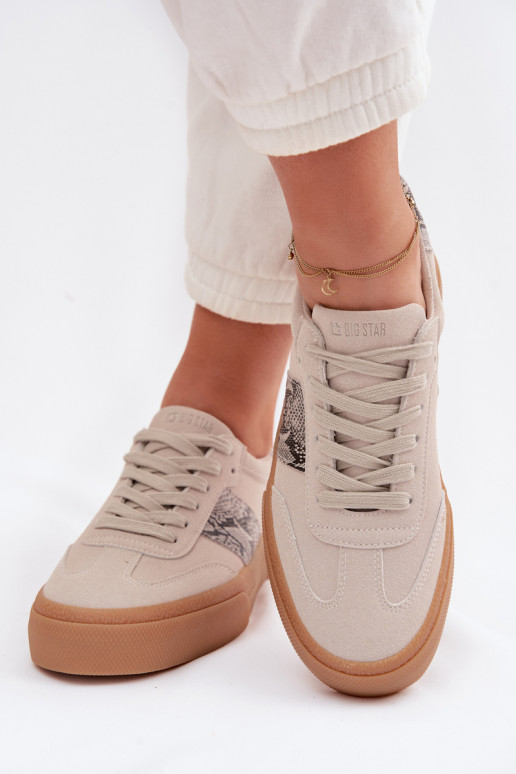 Tenisky model obuvi Dámske Ze INstaInkami Hadia koža Big Star TT274299 sivá