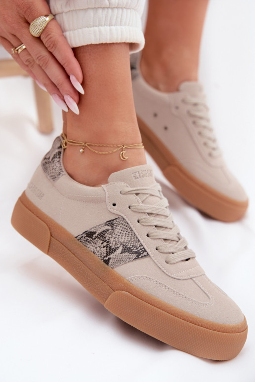 Tenisky model obuvi Dámske Ze INstaInkami Hadia koža Big Star TT274299 sivá