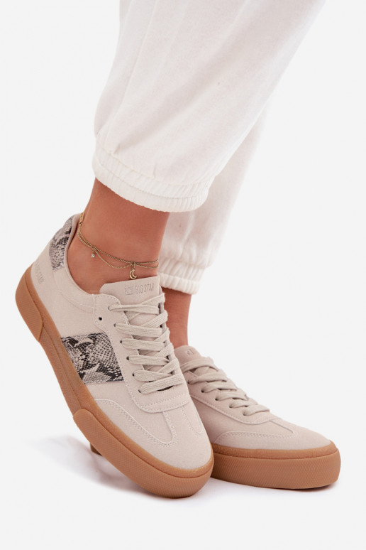 Tenisky model obuvi Dámske Ze INstaInkami Hadia koža Big Star TT274299 sivá