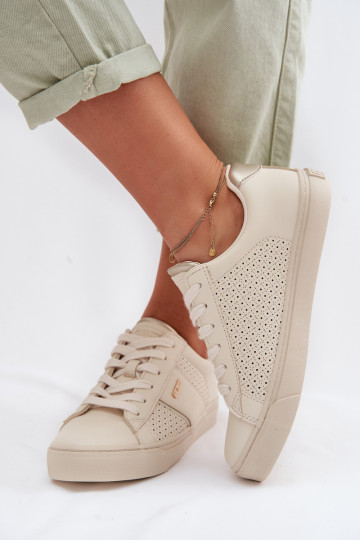 Tenisky model obuvi Dámske s prvkami prelamovania Big Star TT274292 béžová