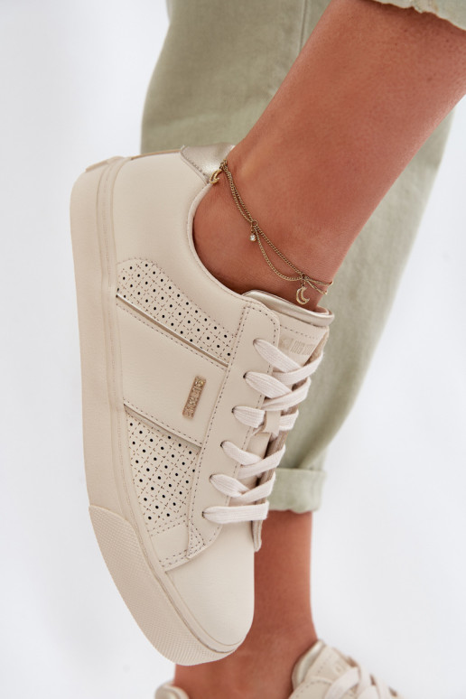 Tenisky model obuvi Dámske s prvkami prelamovania Big Star TT274292 béžová