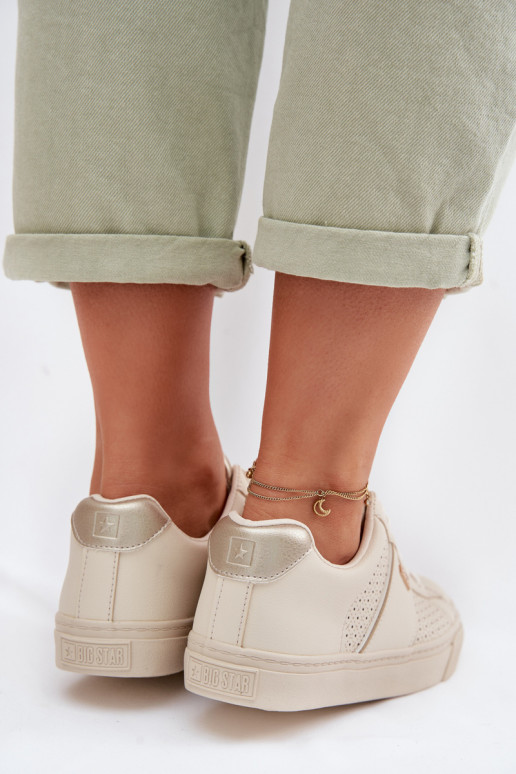 Tenisky model obuvi Dámske s prvkami prelamovania Big Star TT274292 béžová