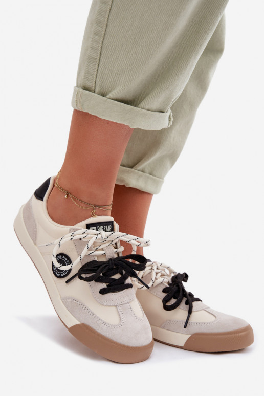 Tenisky model obuvi DámskePodInójnym Šnurovaniem Big Star TT274168 béžová