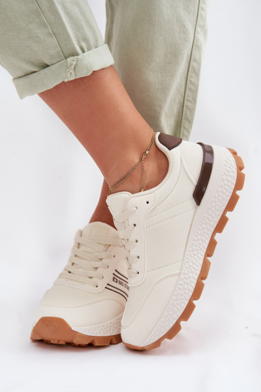 Tenisky model obuvi Dámske s platformou Big Star TT274881 Hi-Poly System béžová