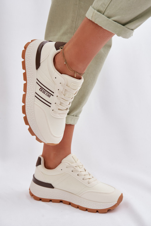 Tenisky model obuvi Dámske s platformou Big Star TT274881 Hi-Poly System béžová