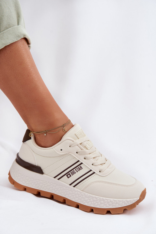 Tenisky model obuvi Dámske s platformou Big Star TT274881 Hi-Poly System béžová