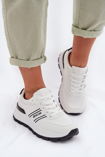 Tenisky model obuvi Dámske s platformou Big Star TT274882 Hi-Poly System biela farba