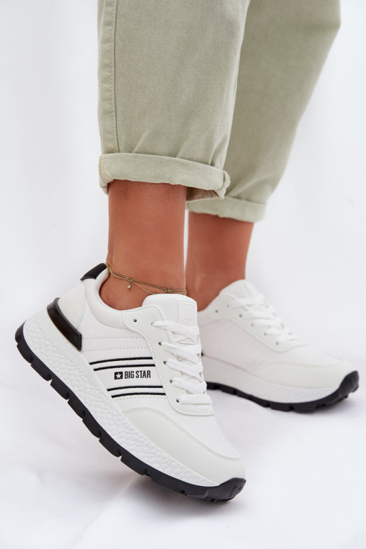 Tenisky model obuvi Dámske s platformou Big Star TT274882 Hi-Poly System biela farba