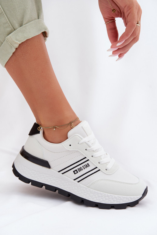 Tenisky model obuvi Dámske s platformou Big Star TT274882 Hi-Poly System biela farba