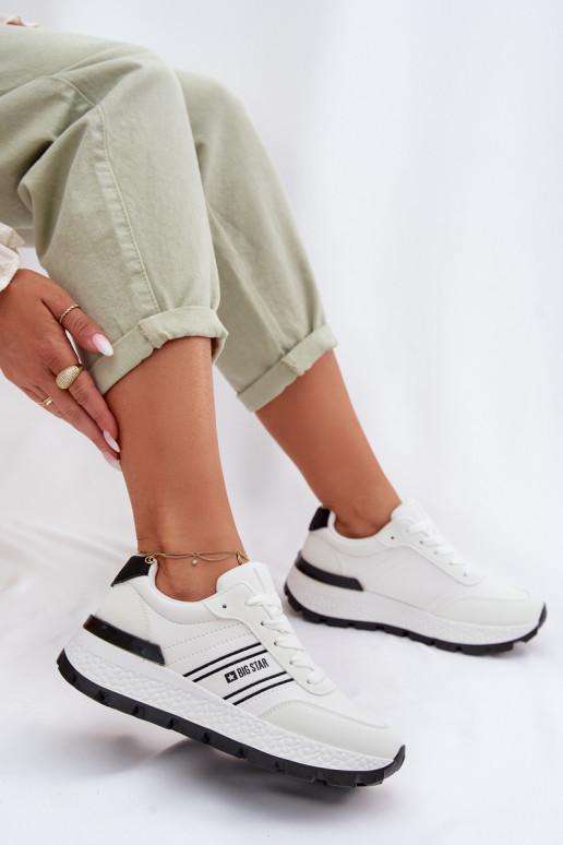 Tenisky model obuvi Dámske s platformou Big Star TT274882 Hi-Poly System biela farba