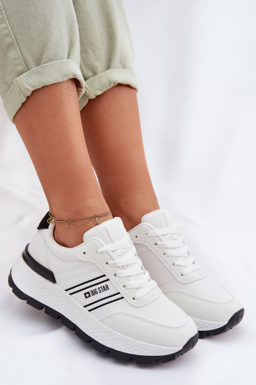 Tenisky model obuvi Dámske s platformou Big Star TT274882 Hi-Poly System biela farba