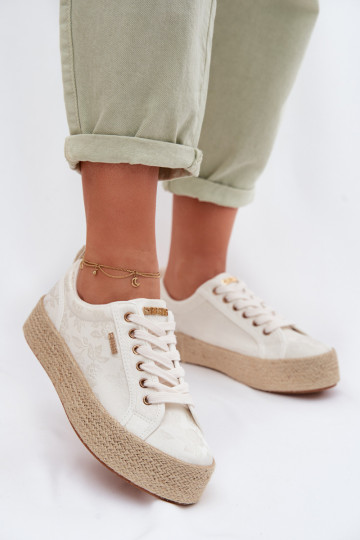 Espadrilky s platformou Big Star TT274346 farby slonoviny